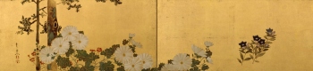 鈴木其一《春秋草木図屏風》左隻 江戸時代後期 細見美術館蔵