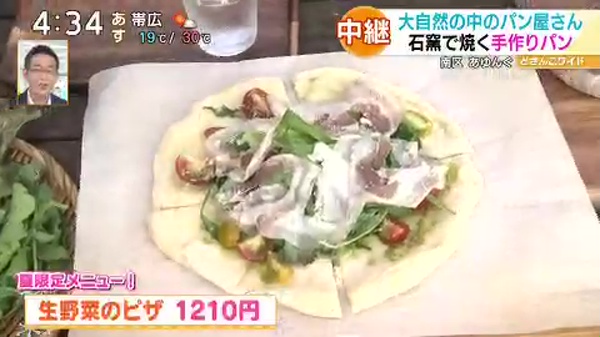 ●生野菜のピザ 1210円 ※夏限定