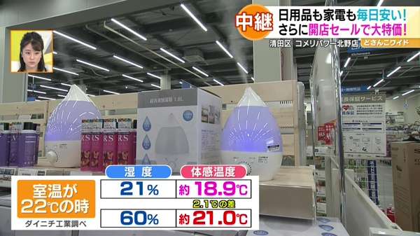●超音波式加湿器(1.6リットル) 通常2480円→1280円