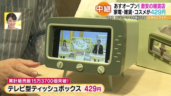 ●テレビ型ティッシュボックス 429円