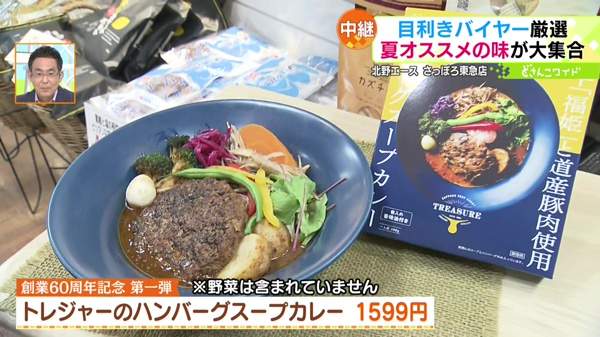 ●トレジャーのハンバーグスープカレー 1599円 ※野菜は含まれていません