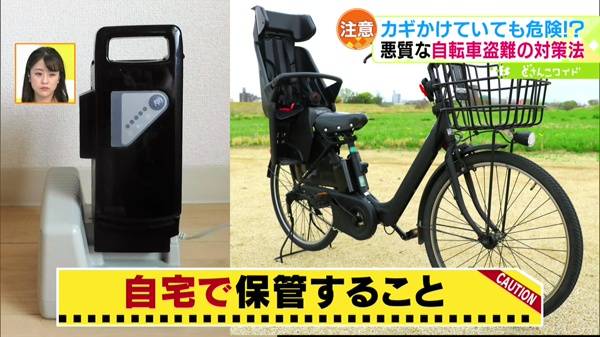 電動アシスト自転車のバッテリ—盗難