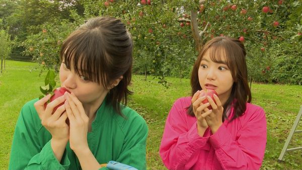 りんごかぶりつく