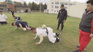 美幌ラグビー部の練習「カメ」